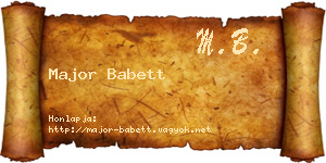 Major Babett névjegykártya