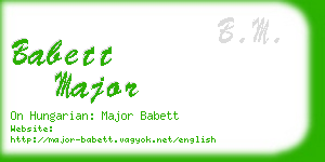 babett major business card